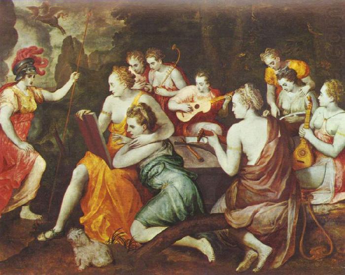 Frans Floris de Vriendt Athene bei den Musen china oil painting image